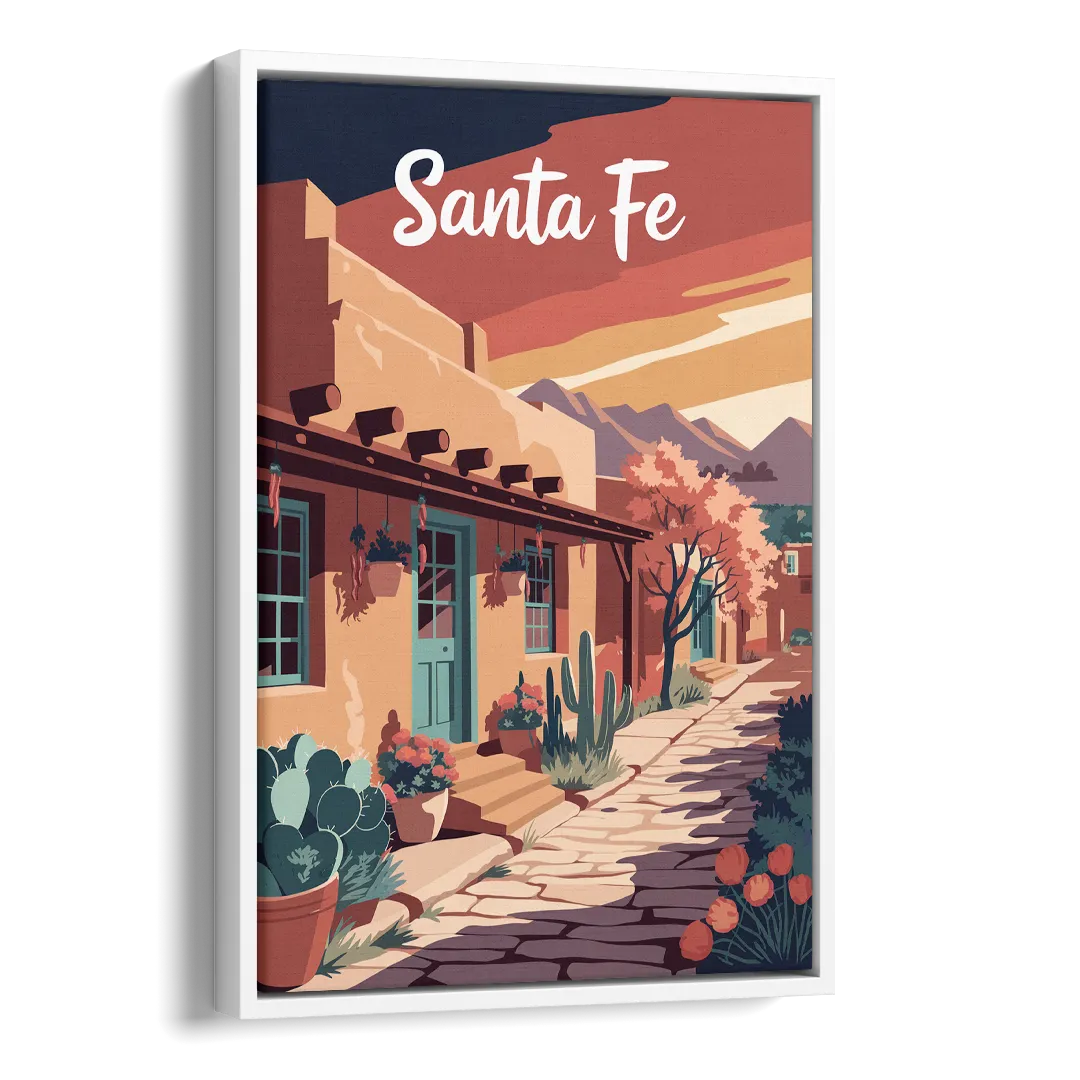 Santa Fe Southwest Charm Side - White Canvas Wall Art