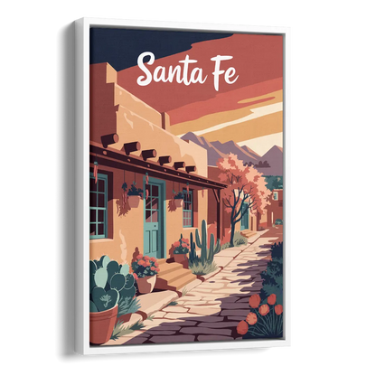 Santa Fe Southwest Charm Side - White Canvas Wall Art