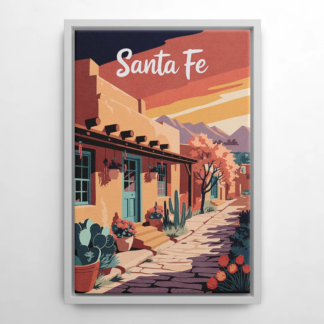 Santa Fe Southwest Charm - White Frame Canvas