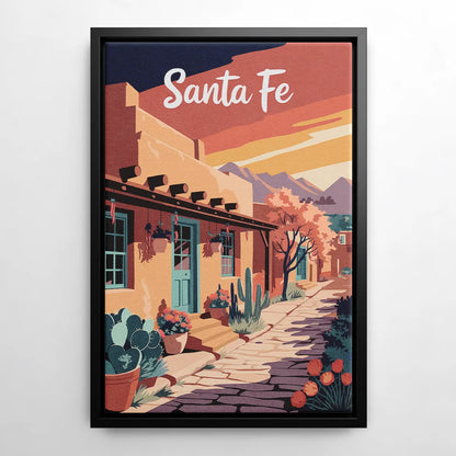 Santa Fe Southwest Charm - Black Frame Canvas