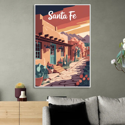 Santa Fe Southwest Charm Sitting Room - White Canvas Wall Art
