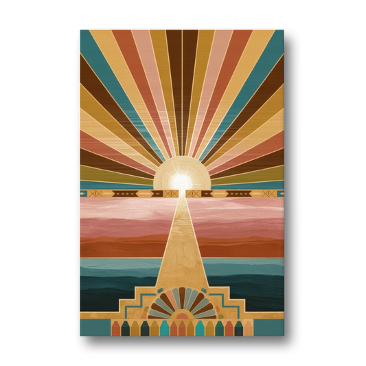 Santa Fe Sunburst Design - Canvas Wall Art - Front
