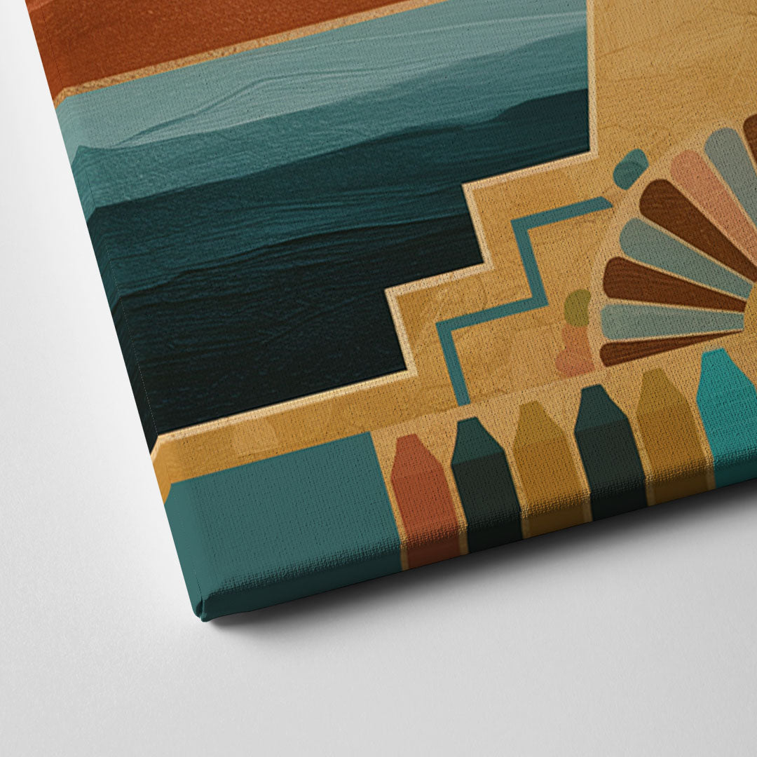 Santa Fe Sunburst Design Canvas Close Up