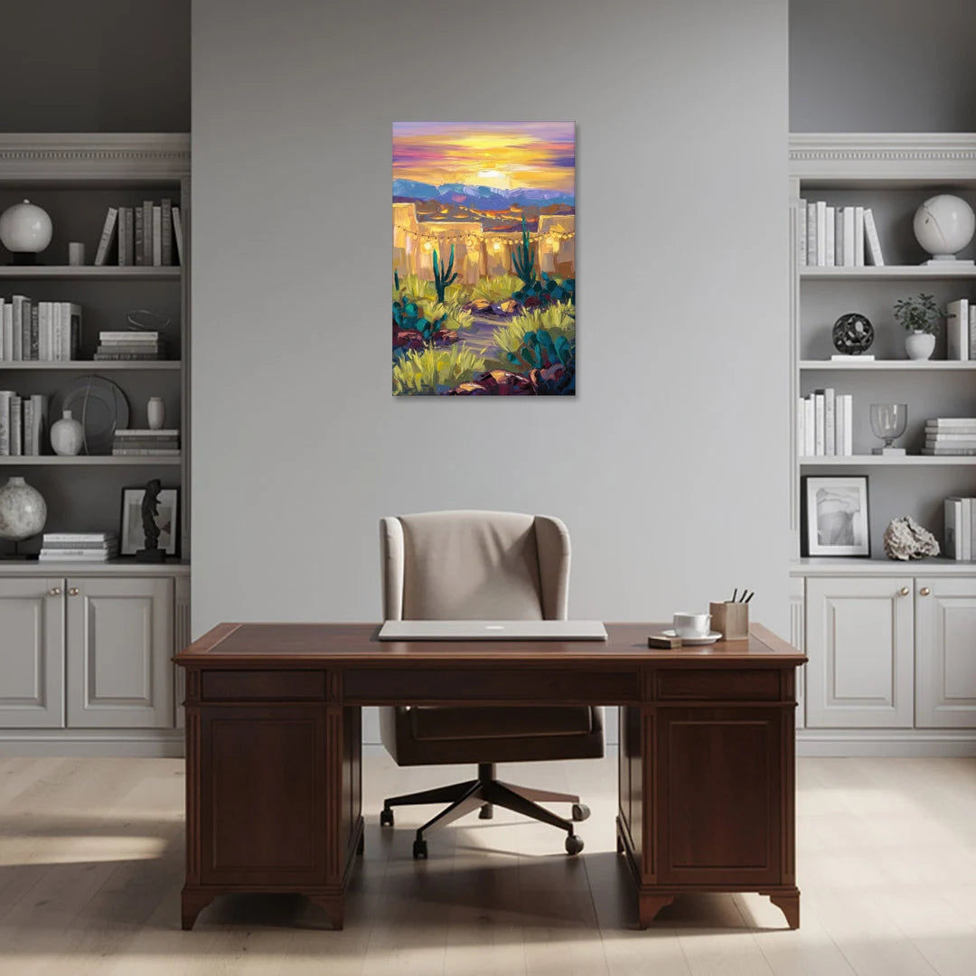 Santa Fe Sunlit Horizon - Canvas Wall Art - Office - 24x36