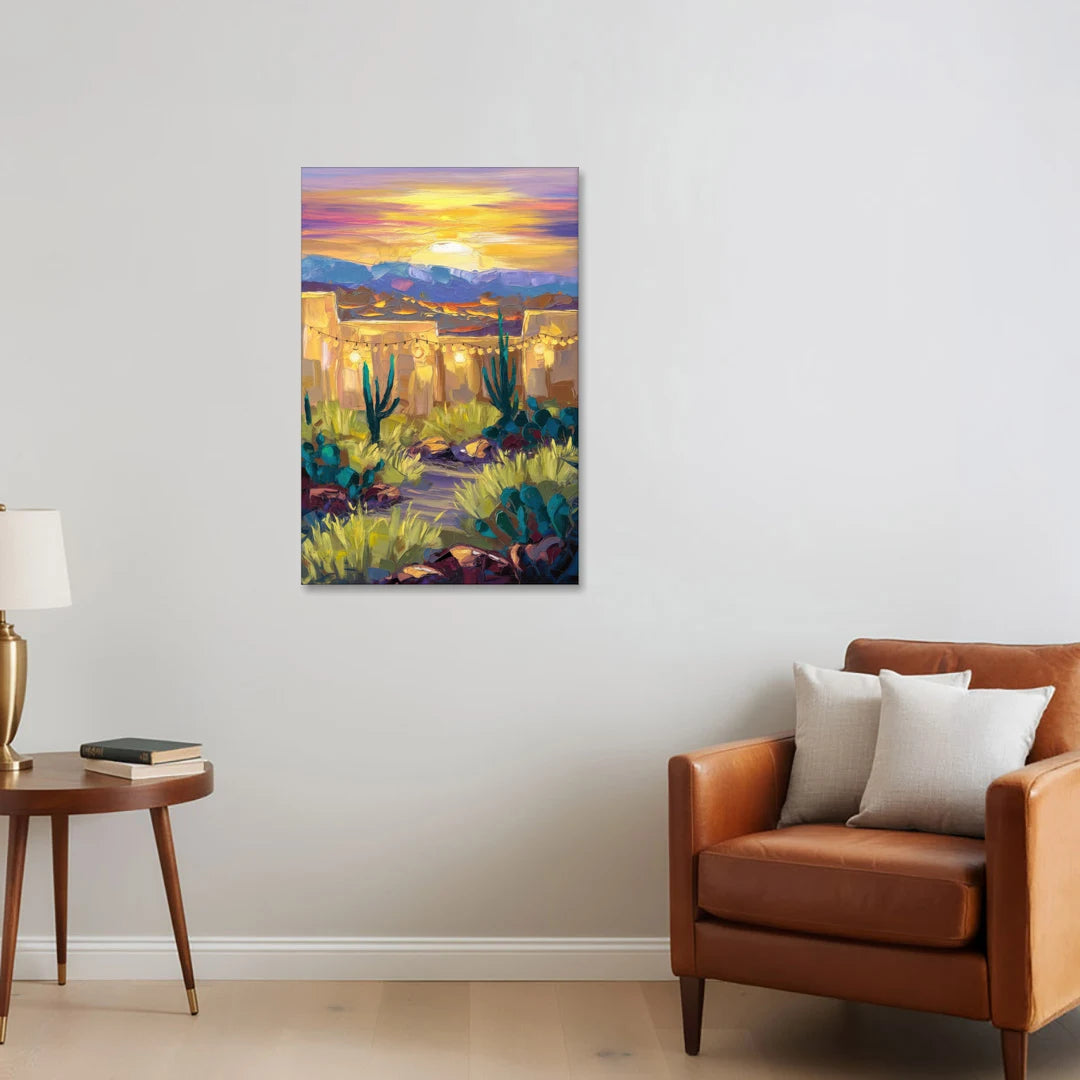 Santa Fe Sunlit Horizon - Canvas Wall Art - Sofa - 24x36