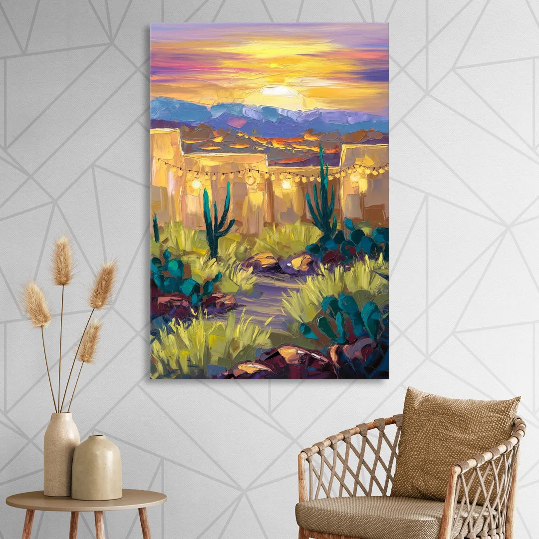 Santa Fe Sunlit Horizon Sitting Room - Canvas Wall Art
