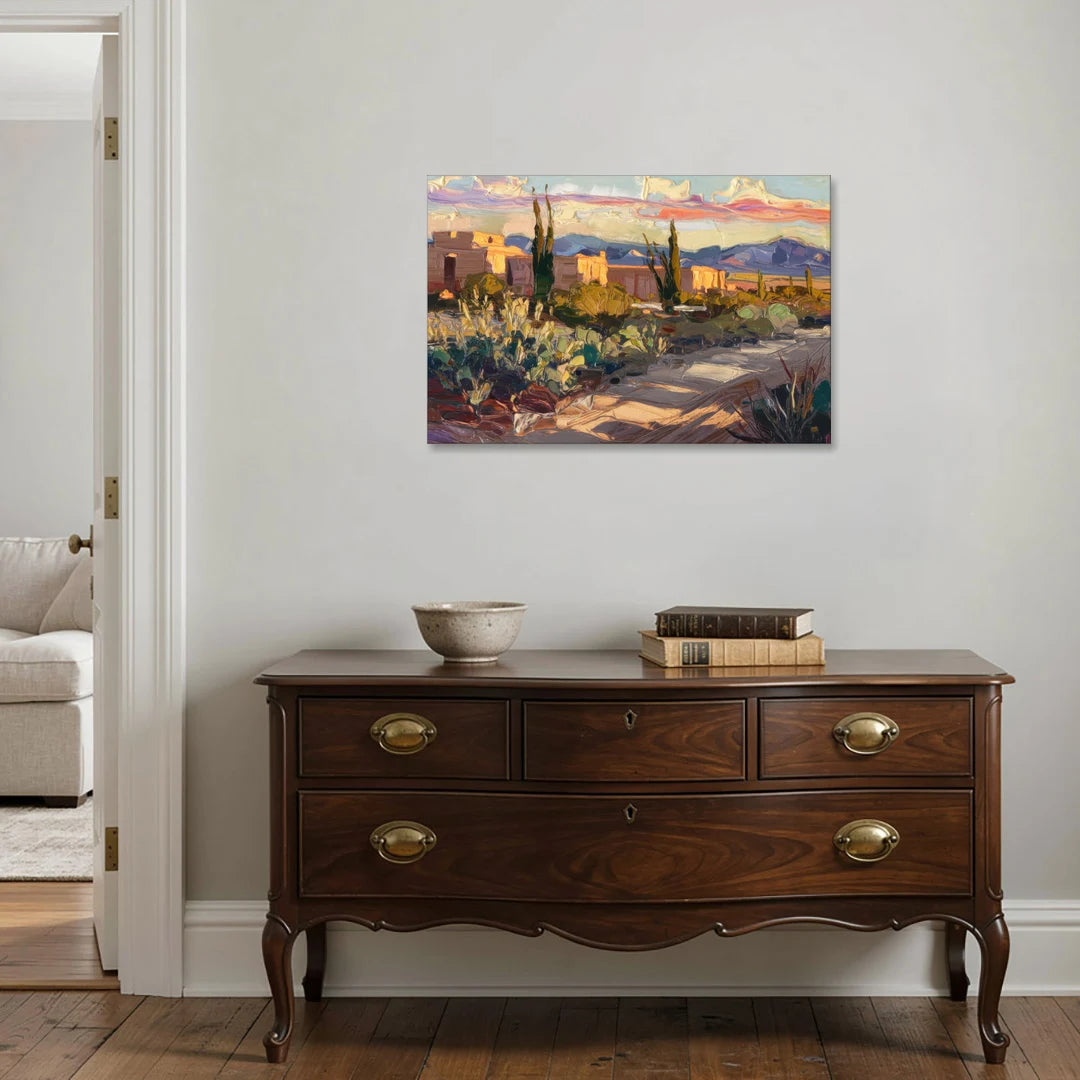 Santa Fe Sunset Landscape - Canvas Wall Art - Coffee Table - 36x24