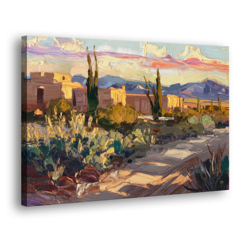 Santa Fe Sunset Landscape - Canvas Wall Art - Side