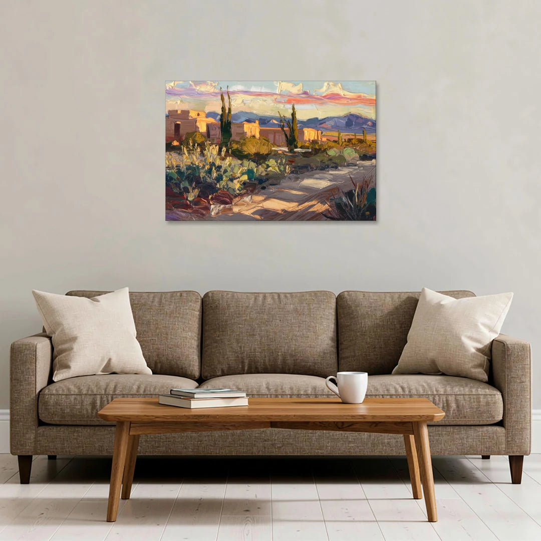 Santa Fe Sunset Landscape - Canvas Wall Art - Sofa - 36x24