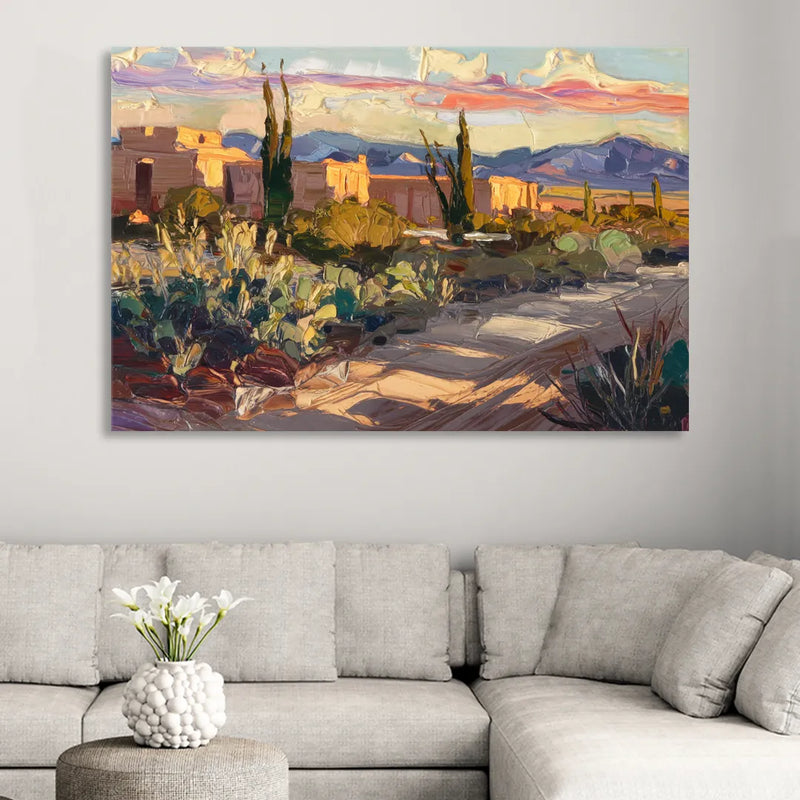Santa Fe Sunset Landscape Sitting Room - Canvas Wall Art