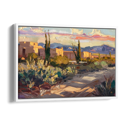 Santa Fe Sunset Landscape Side - White Canvas Wall Art