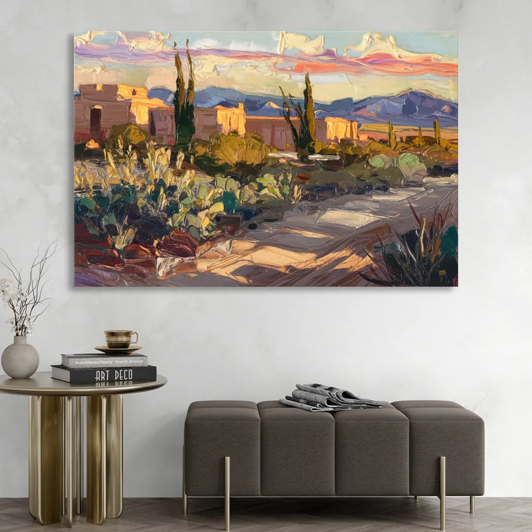 Santa Fe Sunset Landscape Living Room - Canvas Wall Art