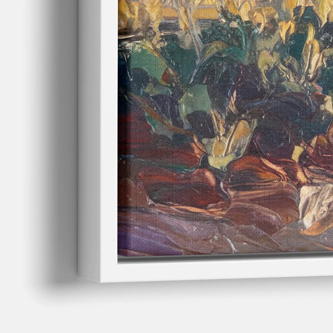 Santa Fe Sunset Landscape - Close-Up White Frame Canvas