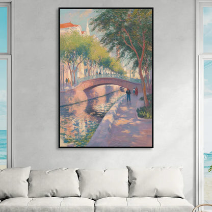 Santa Lucía Riverwalk Living Room - Black Canvas Wall Art