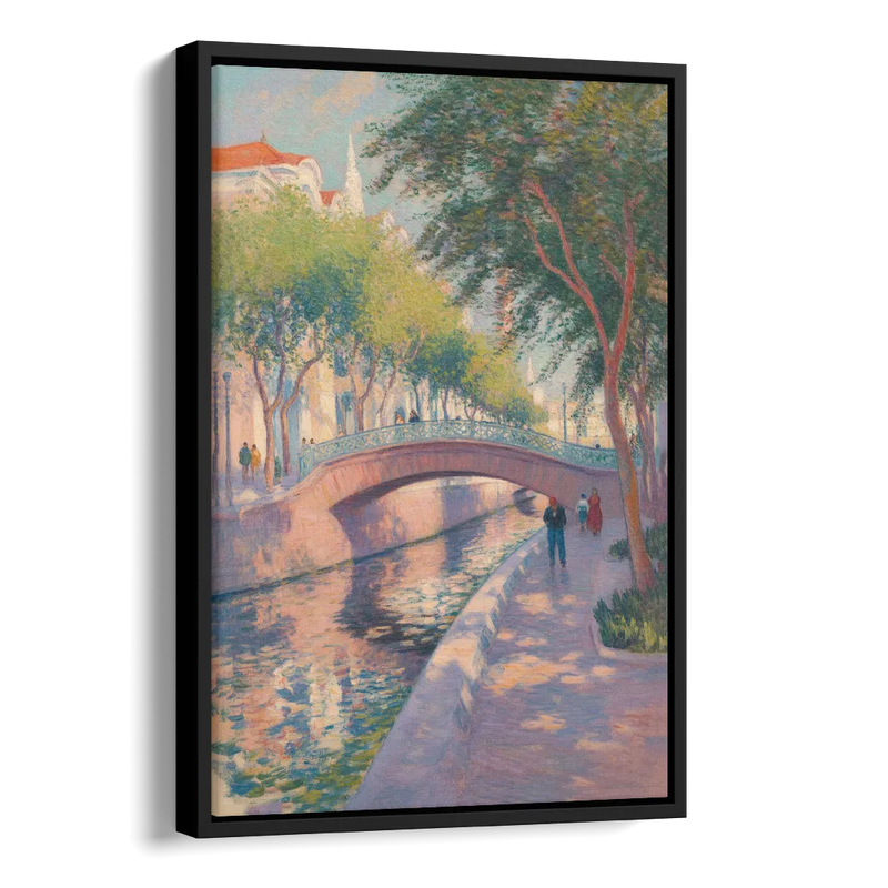 Santa Lucía Riverwalk Side - Black Canvas Wall Art