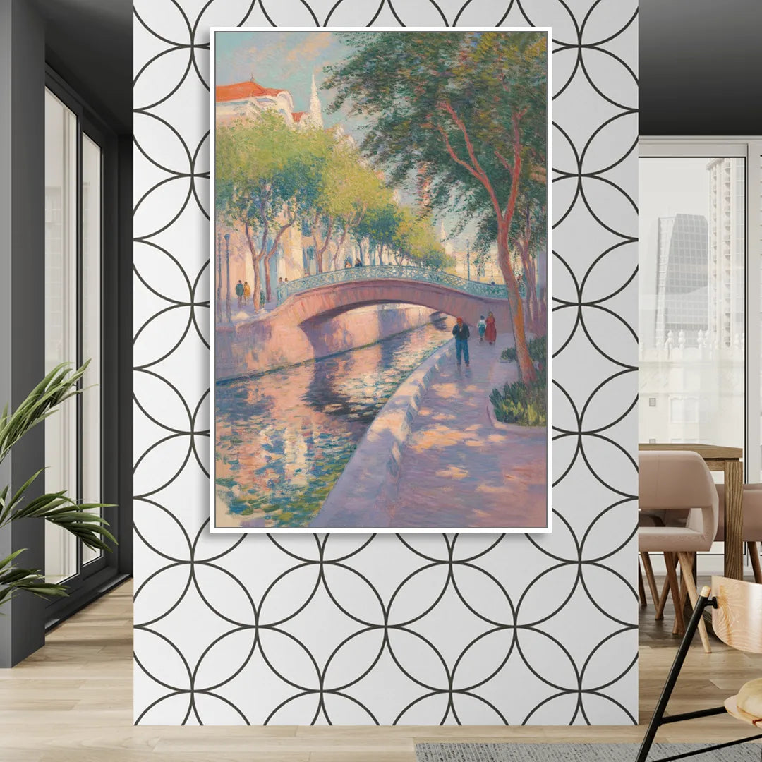 Santa Lucía Riverwalk Living Room - White Canvas Wall Art
