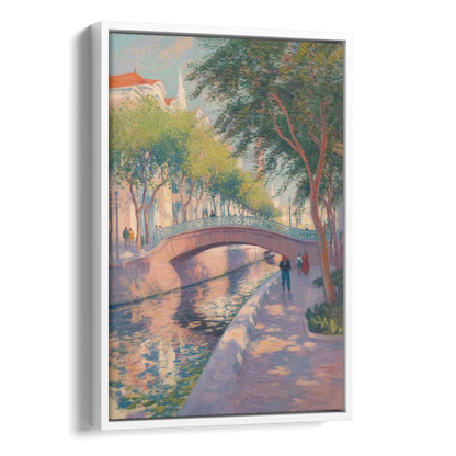 Santa Lucía Riverwalk Side - White Canvas Wall Art