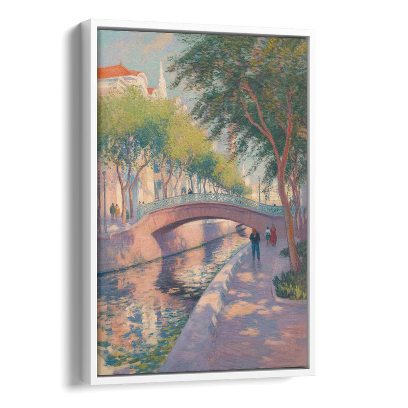 Santa Lucía Riverwalk Side - White Canvas Wall Art