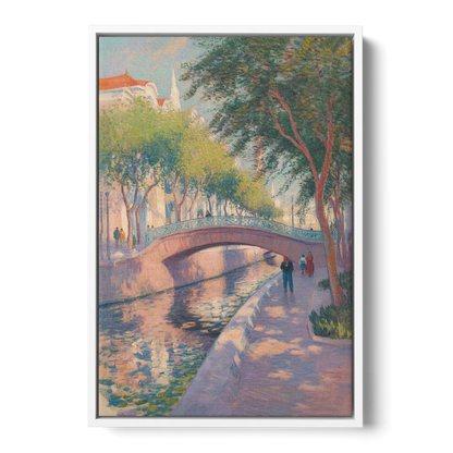 Santa Lucía Riverwalk Front - White Canvas Wall Art