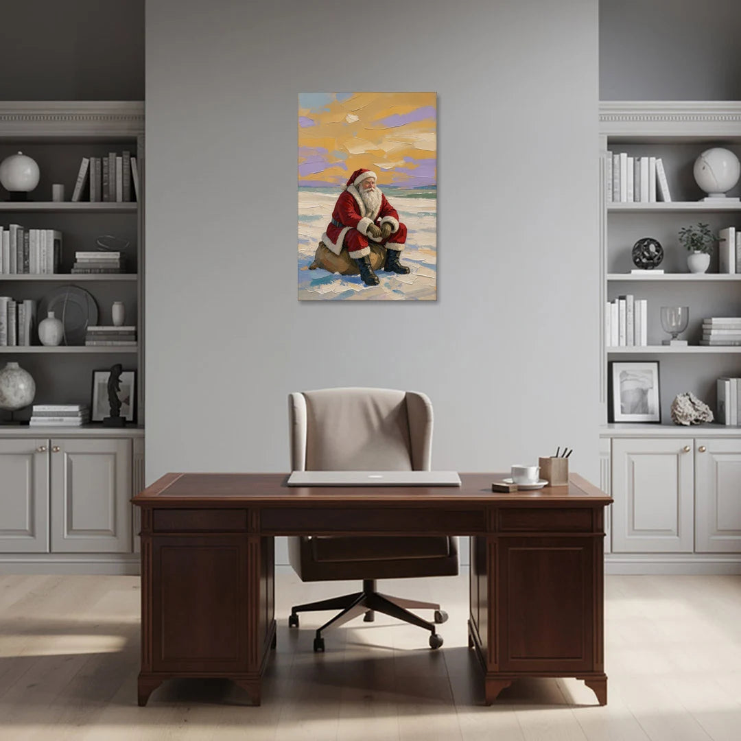 Santa Resting on His Sack - Canvas Wall Art - Office - 24x36