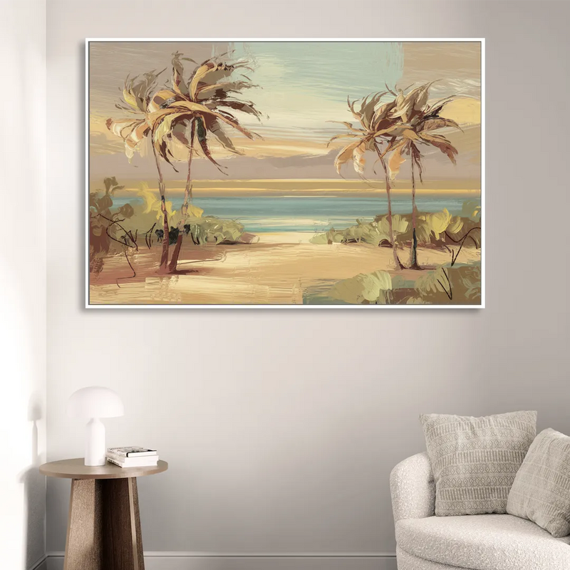Savannah Coastal Beauty Sitting Room - White Canvas Wall Art
