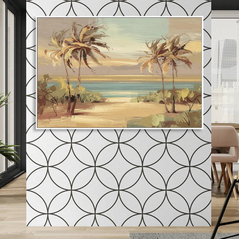 Savannah Coastal Beauty Living Room - White Canvas Wall Art