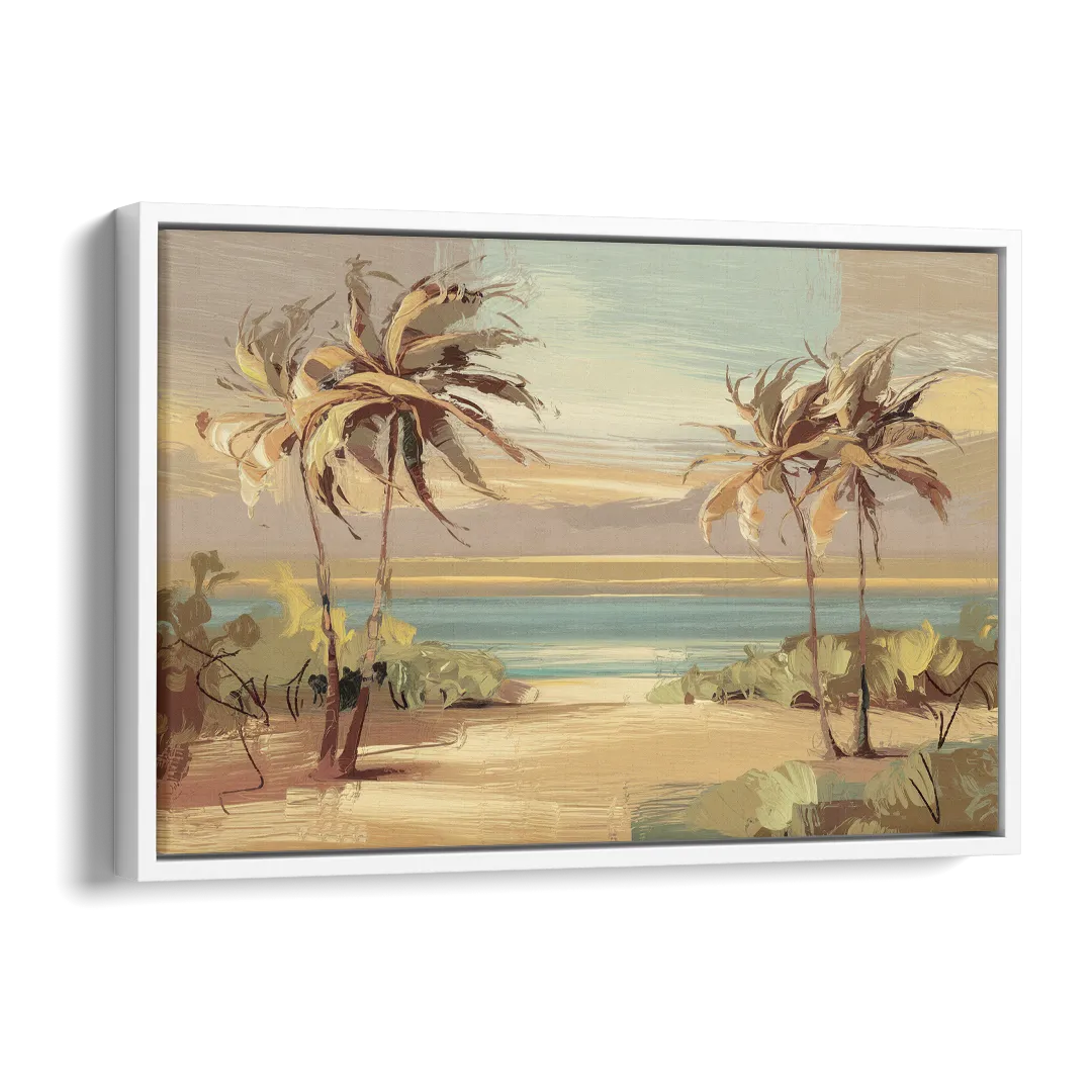 Savannah Coastal Beauty Side - White Canvas Wall Art