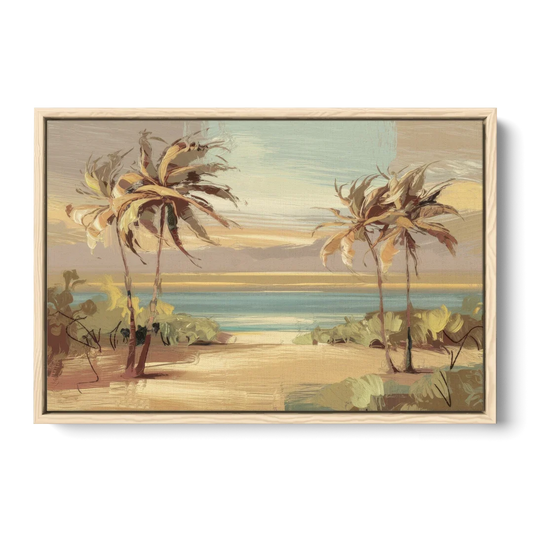 Savannah Coastal Beauty - Oak Framed Canvas Wall Art - Front