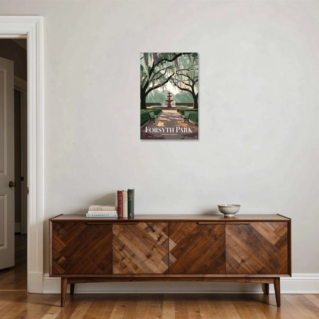 Savannah Forsyth Park Pathway - Canvas Wall Art - Coffee Table - 20x30