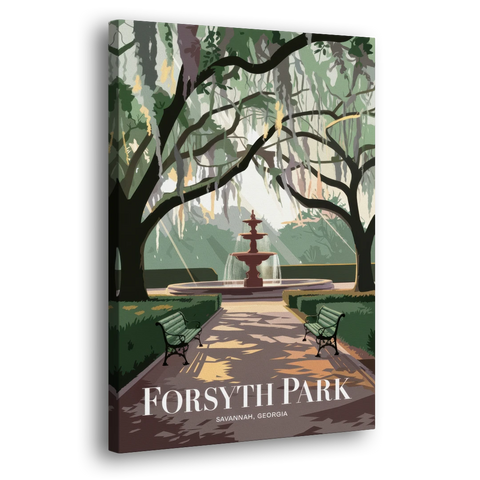 Savannah Forsyth Park Pathway - Canvas Wall Art - Side