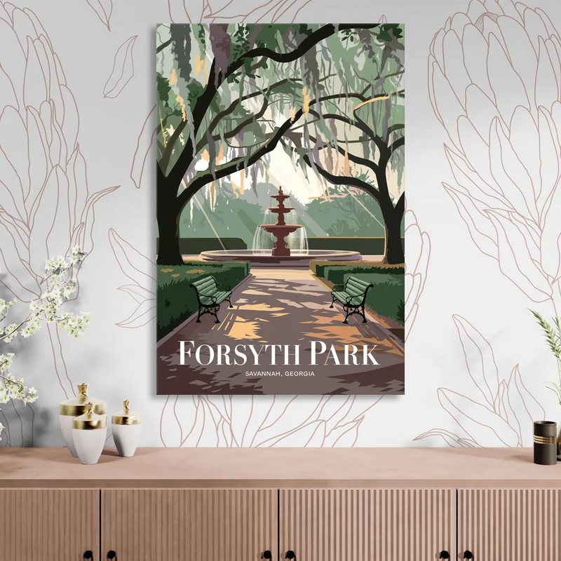 Savannah Forsyth Park Pathway Sitting Room - Canvas Wall Art