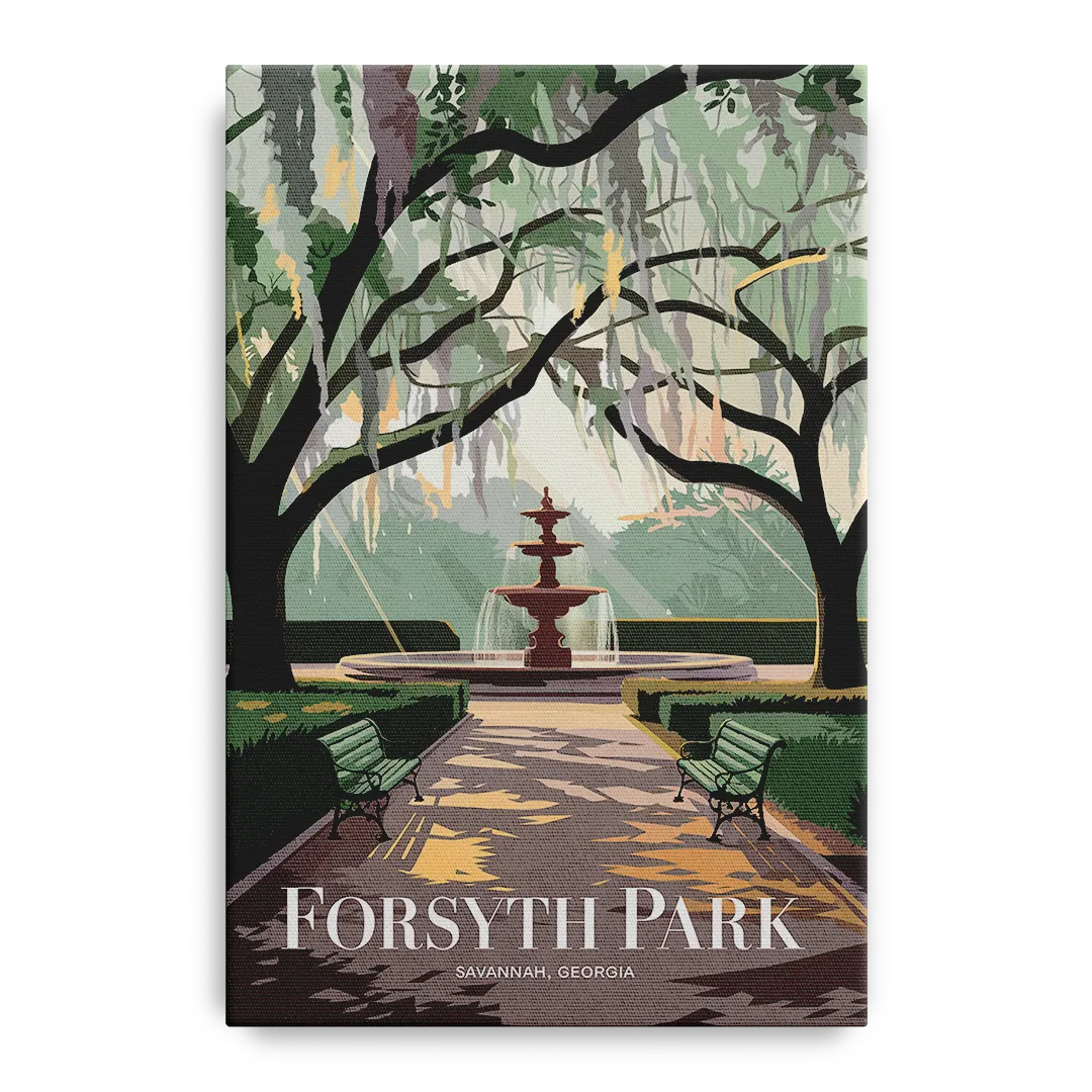 Savannah Forsyth Park Pathway Front - Canvas Wall Art