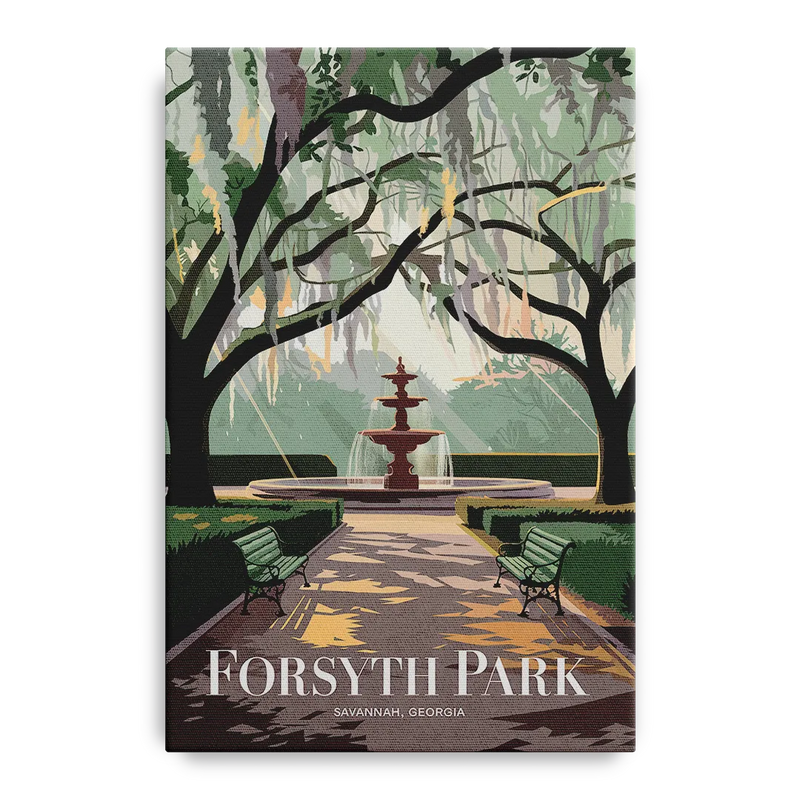 Savannah Forsyth Park Pathway Front - Canvas Wall Art