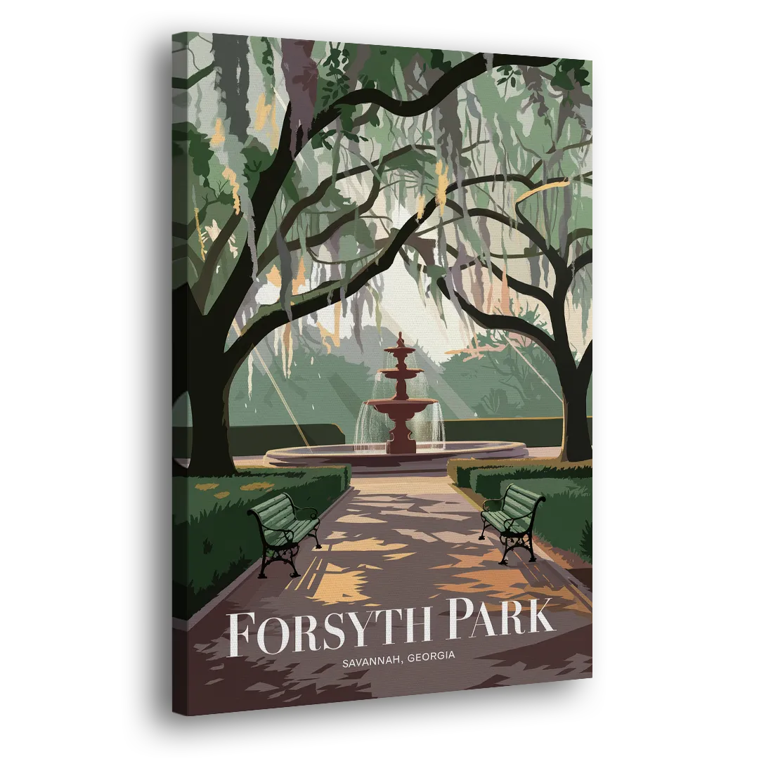 Savannah Forsyth Park Pathway Side - Canvas Wall Art