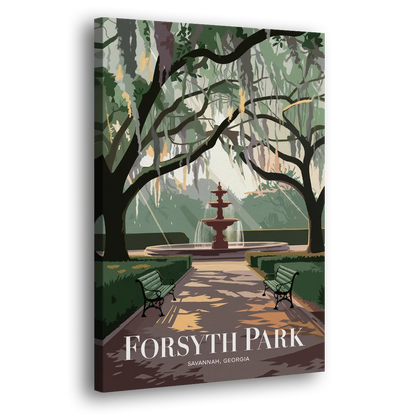 Savannah Forsyth Park Pathway Side - Canvas Wall Art