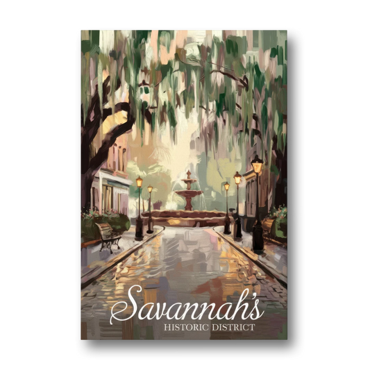Savannah Historic District Charm - Canvas Wall Art - Front