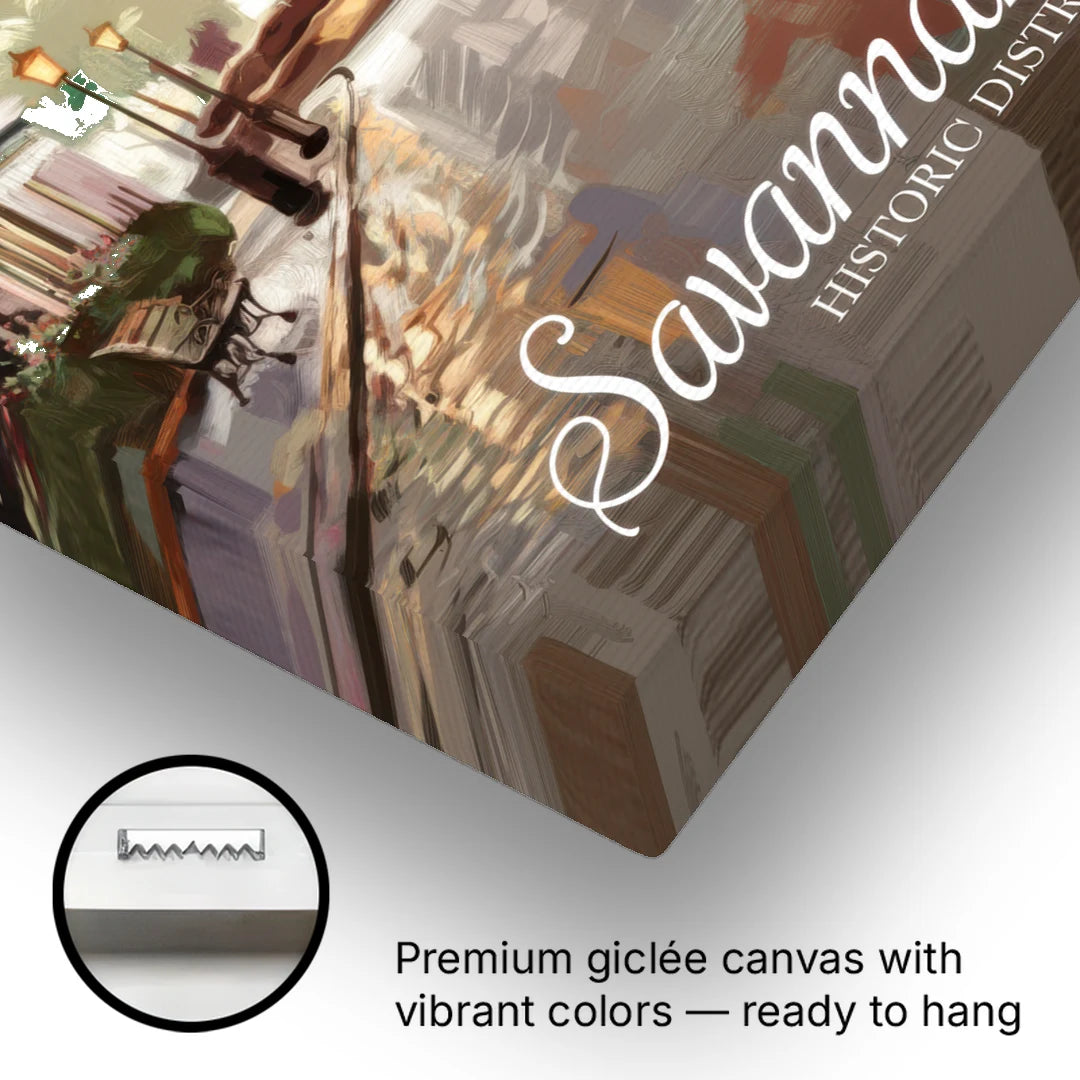 Savannah Historic District Charm - Canvas Wall Art - Gallery Wrap Corner