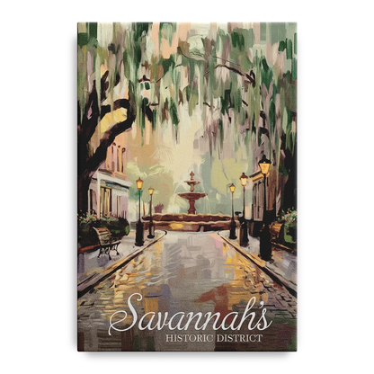Savannah Historic District Charm Front - Canvas Wall Art