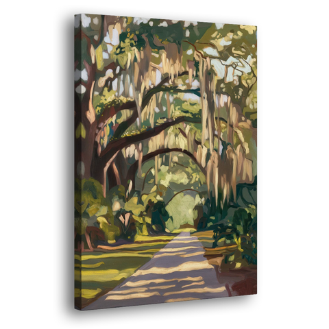 Savannah Oak Trees and Moss - Canvas Wall Art - Side