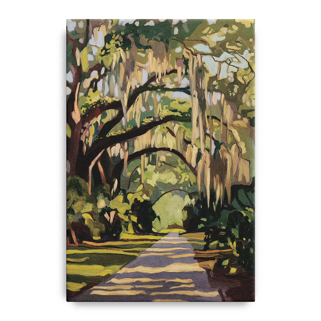 Savannah Oak Trees and Moss Front - Canvas Wall Art