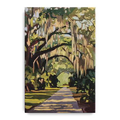 Savannah Oak Trees and Moss Front - Canvas Wall Art