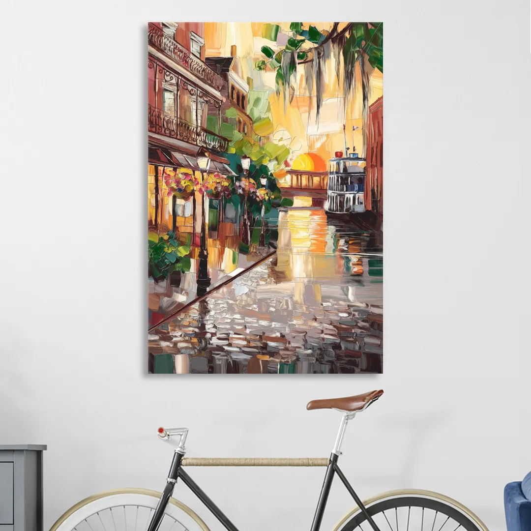 Savannah River Street Vibes Sitting Room - Canvas Wall Art