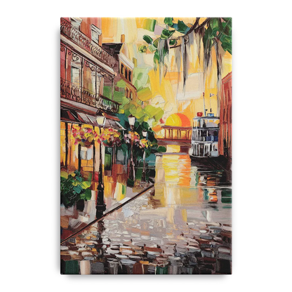 Savannah River Street Vibes Front - Canvas Wall Art