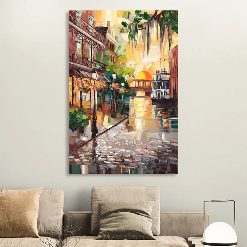 Savannah River Street Vibes Living Room - Canvas Wall Art