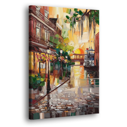Savannah River Street Vibes Side - Canvas Wall Art
