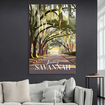 Savannah Spanish Moss Streets Sitting Room - Canvas Wall Art