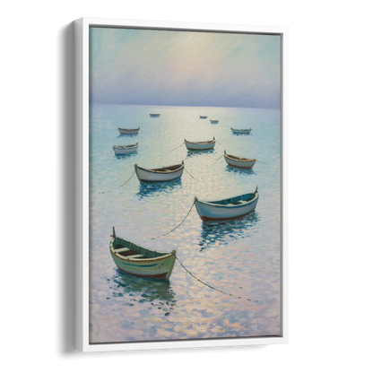 Sayulita Fishing Boats Side - White Canvas Wall Art