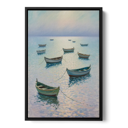 Sayulita Fishing Boats Front - Black Canvas Wall Art