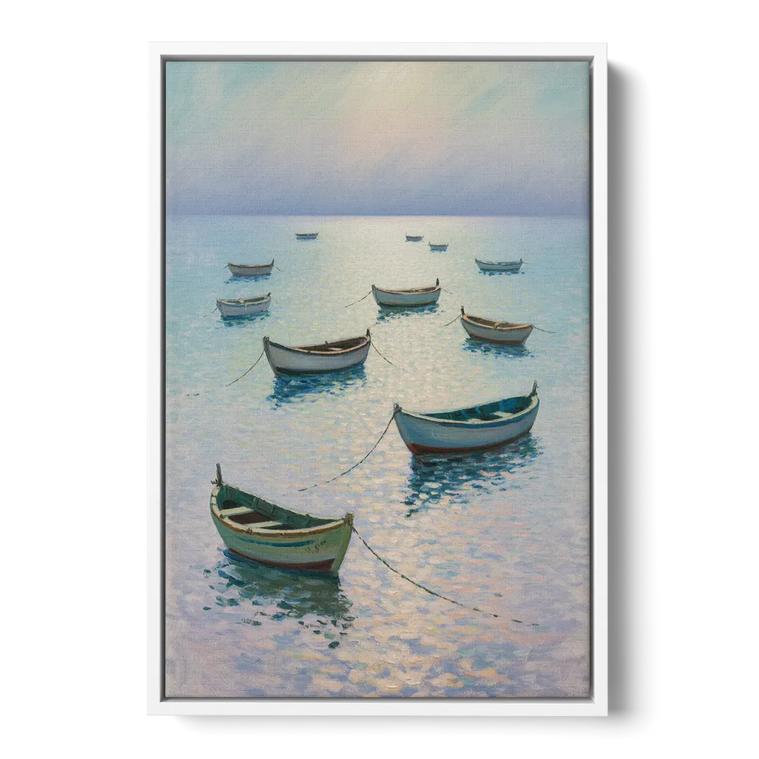 Sayulita Fishing Boats Front - White Canvas Wall Art