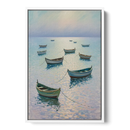 Sayulita Fishing Boats Front - White Canvas Wall Art